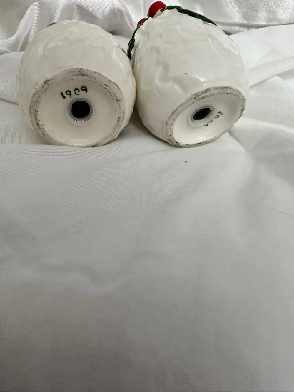 Lefton Holiday Holly Ceramic Salt and Pepper Shakers